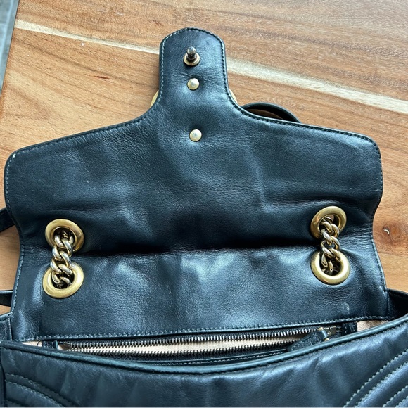 Authentic Gucci GG Marmont Small Shoulder Bag Black - Picture 10 of 16
